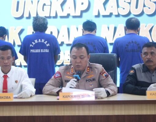 Polres Blora Amankan 3 Orang Pria Diduga Pelaku Tindak Pidana Narkoba Di Biandono Blora