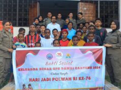 Polwan Satgas Ops Damai CartenZ-2024 Wilayah Jayapura Gelar Baksos Dalam Rangka Hari Jadi Polwan