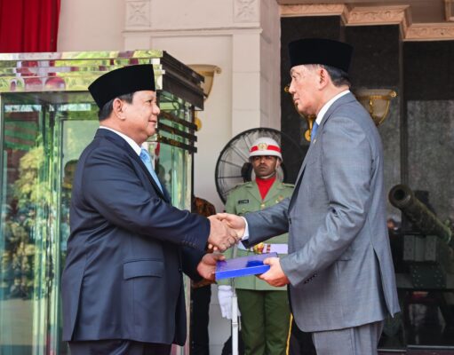 Presiden Prabowo Subianto Hadiri Upacara Penerimaan dan Penyerahan Memorandum Menteri Pertahanan RI