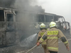 Bus Pariwisata Angkut 58 Murid TK Terbakar di Tol Wiyotowiyono