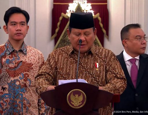 Presiden Prabowo Subianto Umumkan Susunan Kabinet Merah-Putih, di Istana Negara, Jakarta