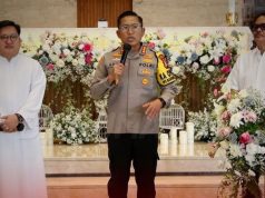 Kegiatan Minggu Kasih Bersama Kapolres Metro Jakarta Utara di Gereja Katolik Regina Caeli