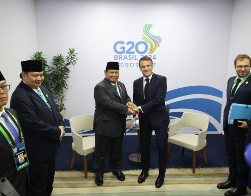Presiden Prabowo Gelar Pertemuan Bilateral dengan Presiden Macron di KTT G20 Brasil