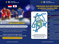 Polda Metro Siapkan Rekayasa Lalu Lintas Saat Timnas Indonesia vs Jepang di SUGBK