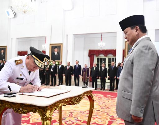 Presiden Prabowo Subianto Lantik Muhidin sebagai Gubernur Kalimantan Selatan
