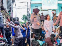 Polres Jakpus Bantu Warga Bersihkan Sisa Kebakaran dan Berikan Trauma Healing