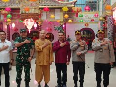 Kapolres Metro Jakarta Utara dan Dandim 0502 Pantau Perayaan Imlek di Vihara Lalitavistara
