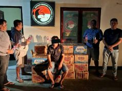 Personel Satnarkoba Polres Kepulauan Talaud Amankan Ratusan Liter Captikus di Pelabuhan Feri Melong