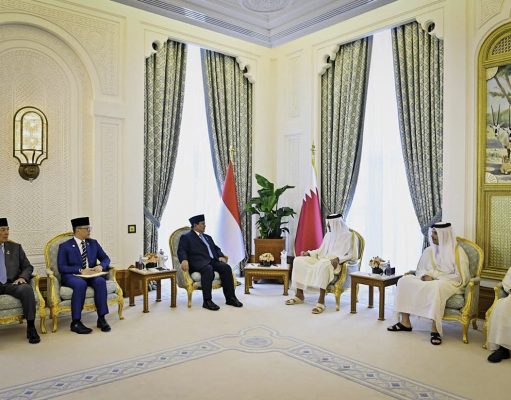 Presiden Prabowo Disambut Hangat Emir Qatar di Istana Amiri Diwan, Pererat Hubungan Bilateral