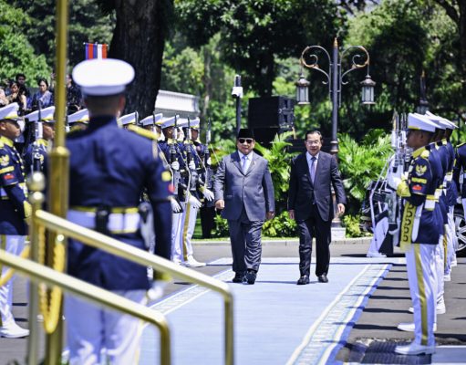 Presiden Prabowo Terima Kunjungan Resmi Presiden Senat Hun Sen di Istana Jakarta