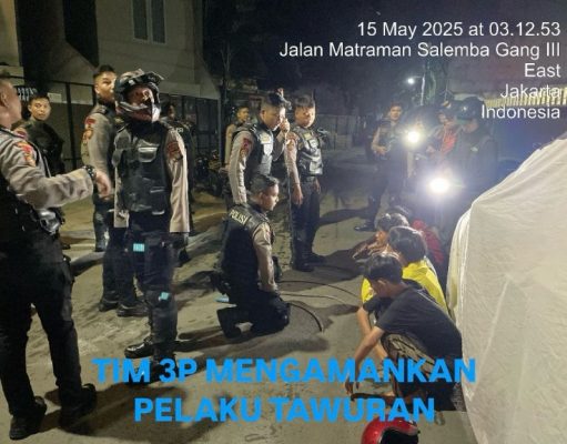 9 Pemuda Tawuran Bersenjata Tajam di Jakarta Timur ditangkap Tim Patroli Perintis Polda Metro Jaya