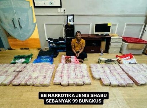 Polri Gagalkan Peredaran 99 Kilogram Sabu Jaringan Malaysia di Langsa, Aceh