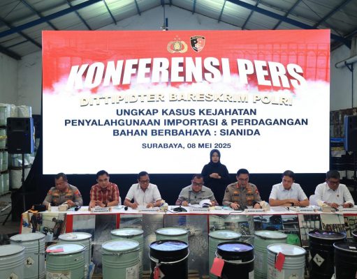 Bareskrim Polri Bongkar Perdagangan Ilegal Sianida di Surabaya dan Pasuruan, Omzet Capai Rp 59 Miliar