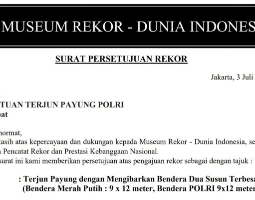 Bentangkan Bendera Dua Susun Terbesar di Langit Monas, Terjun Payung Polri Pecahkan Rekor Nasional dan MURI