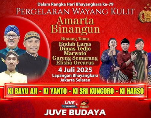Hadirkan 4 Dalang dan Ribuan Peserta, Polri Gelar Pagelaran Wayang Kulit dalam Rangka Hari Bhayangkara ke-79