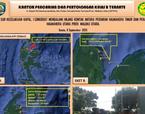 Long Boat Bawa 10 Penumpang Hilang Kontak di Perairan Halmahera