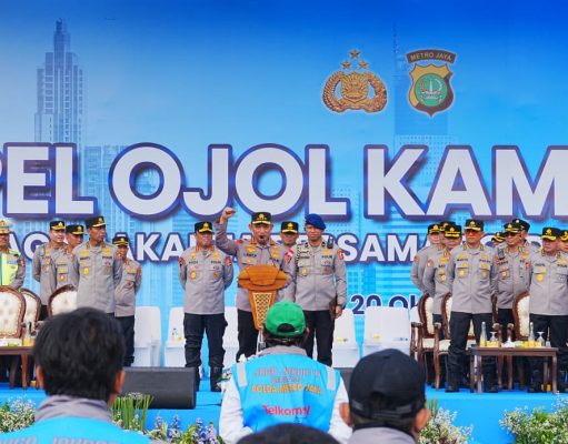 Hadiri Apel Ojol Kamtibmas, Kapolri Ajak Bersinergi Jaga Kamtibmas
