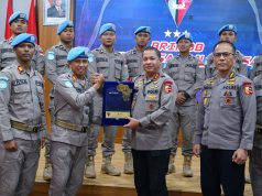 Selesaikan Tugas Misi Perdamaian di Afrika Tengah, Personel Korbrimob Polri Disambut dengan Penuh Bangga