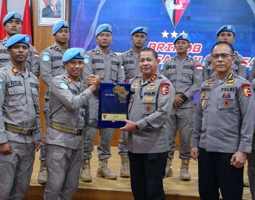 Selesaikan Tugas Misi Perdamaian di Afrika Tengah, Personel Korbrimob Polri Disambut dengan Penuh Bangga