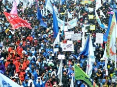 Aksi Buruh Digelar di Monas, 1.060 Personel Gabungan Dikerahkan untuk Pengamanan