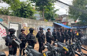 Brimob Polda Metro Jaya Laksanakan Antisipasi Tawuran di Cipinang Besar Selatan, Jakarta Timur