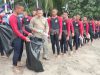 Tindak Lanjuti Arahan Presiden RI Pusdik Brimob Gelar Aksi Bersih Pantai Pasir Putih Situbondo