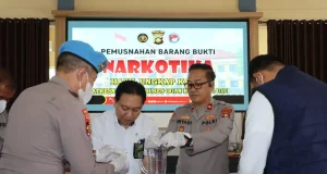 Pemusnahan Barang Bukti Sabu, Ekstasi dan Ganja dari 17 Perkara Narkotika di OKU