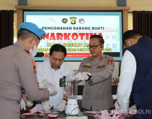 Pemusnahan Barang Bukti Sabu, Ekstasi dan Ganja dari 17 Perkara Narkotika di OKU