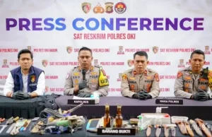 Polres OKI Ungkap Peredaran Senjata Api Ilegal, Amankan Pembuat Senpi Rakitan dan Bom Molotov dalam Operasi Senpi Musi 2026