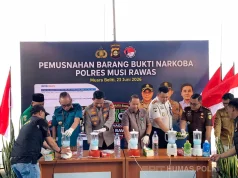 Polda Sumsel Musnahkan Barang Bukti Sabu dan Ekstasi Di Musi Rawas