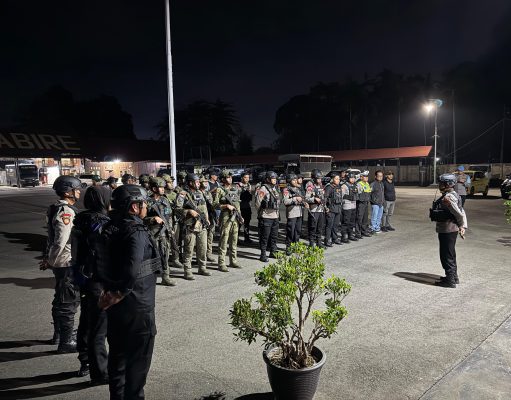 Satgas Ops Damai Cartenz 2026 Lakukan Patroli Gabungan dan Razia Malam di Nabire