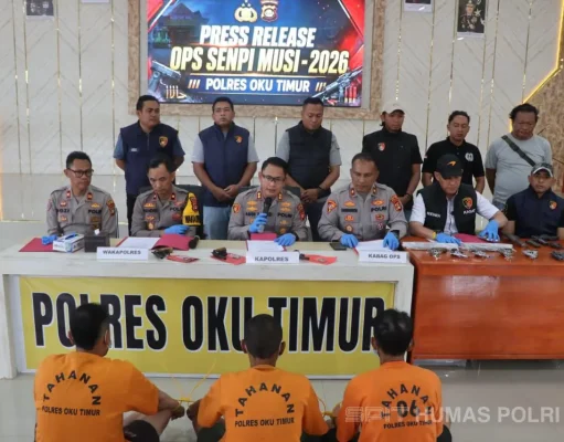 35 Pucuk Senjata Api Disita dari Operasi Senpi Musi 2026 di OKU Timur