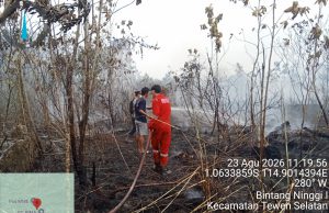 Polres Barito Utara dan Tim Gabungan Berhasil Padamkan Titik Api di Desa Bintang Ninggi II