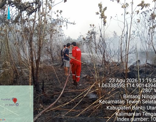 Polres Barito Utara dan Tim Gabungan Berhasil Padamkan Titik Api di Desa Bintang Ninggi II