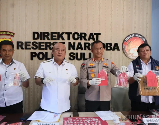 Polda Sulut Amankan Empat Tersangka dari 3 Kasus Narkoba dan Psikotropika