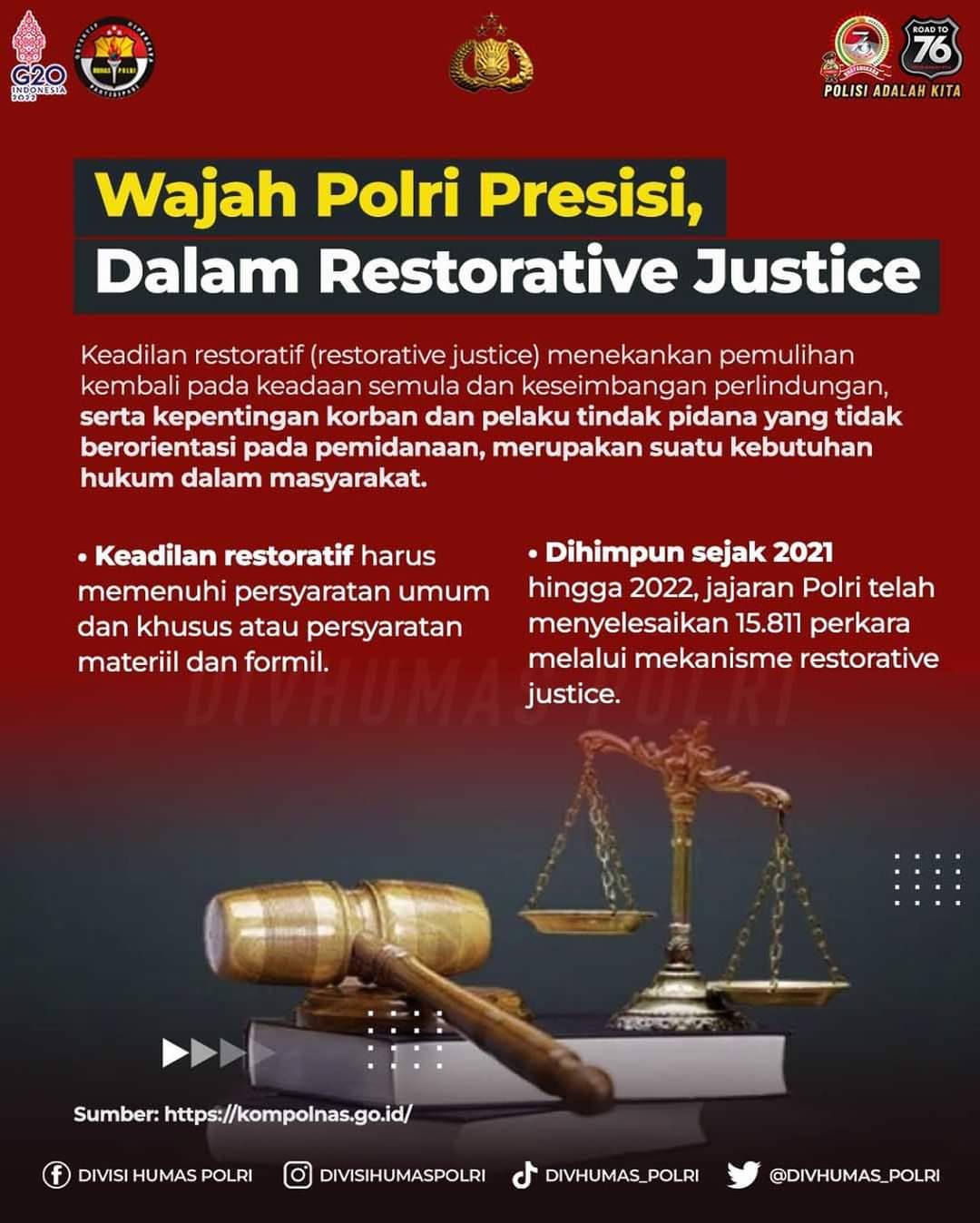 Wajah Polri Presisi,Dalam Restorative Justice