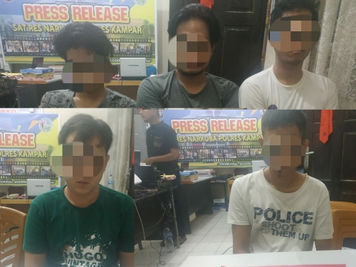 Resnarkoba Polres Kampar Kembali Tangkap 5 Orang Pengedar Narkoba