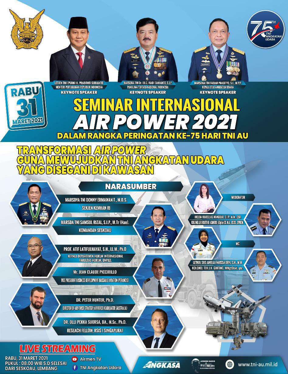 HUT TNI AU Ke -75 di Tahun 2021, Adakan Seminar Internasional Air Power