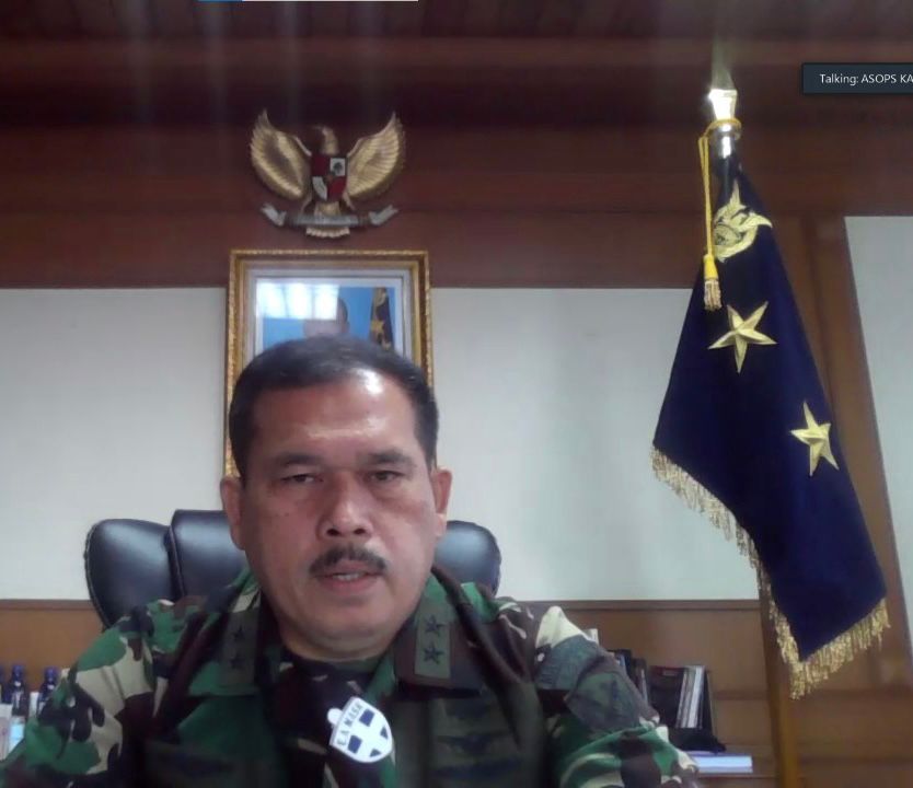 Asops Kasau Pimpin Rapat Evaluasi Penanganan Covid-19