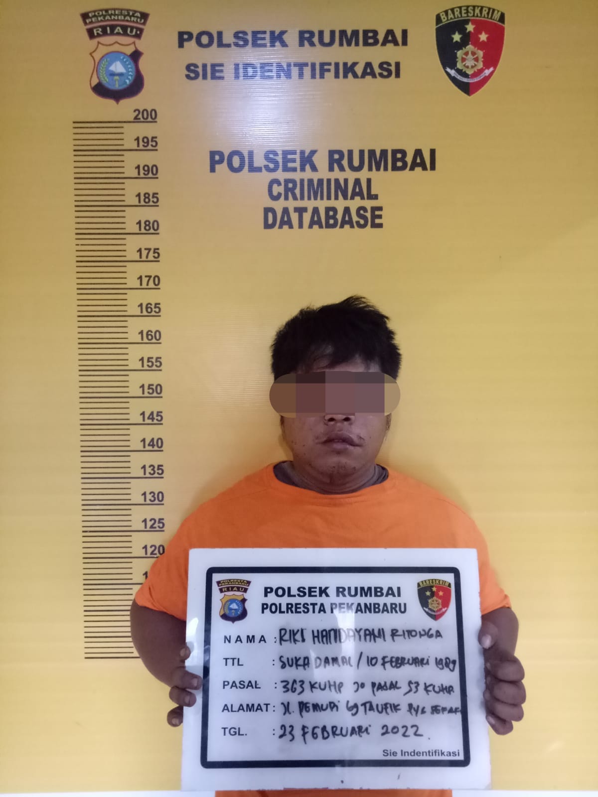 Polsek Rumbai Amankan Terduga Pelaku Pencurian Baterai Mobil Yang Resahkan Masyarakat