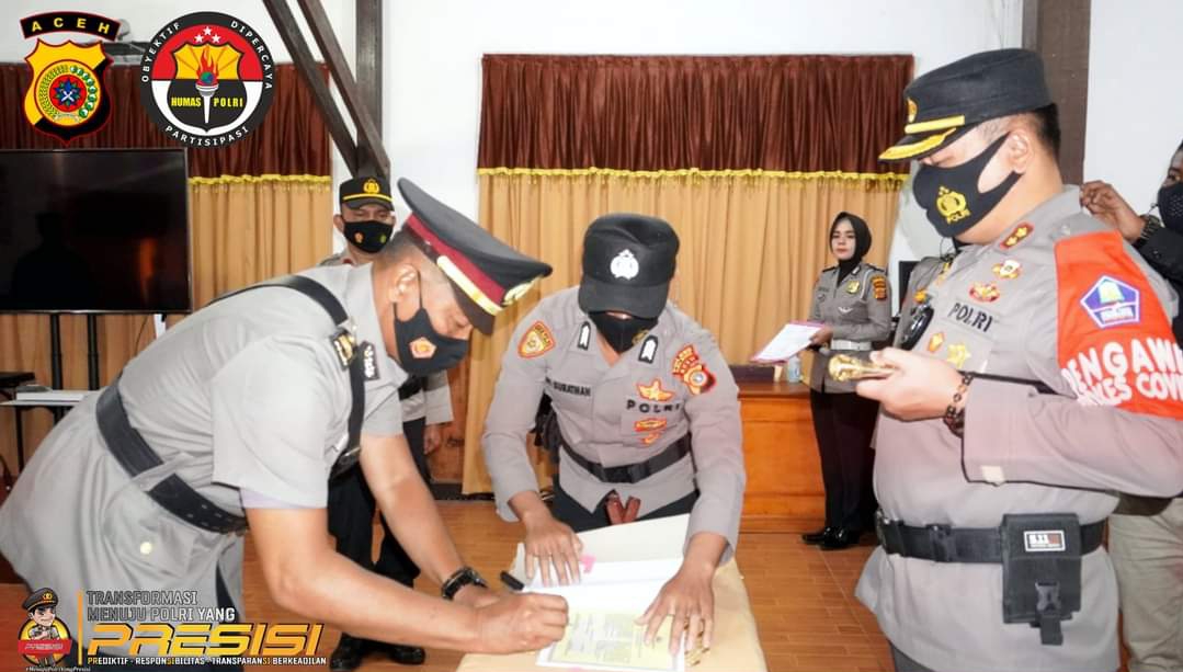 Kapolres Bener Meriah Pimpin Sertijab Waka Polres dan lantik Kabag Log