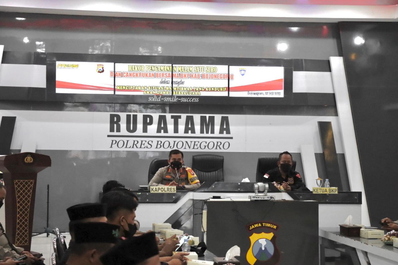Polres Bojonegoro Bersama BKP Sepakat Jaga Kamtibmas dan Tak Ada Konvoi di Malam 1 Syuro
