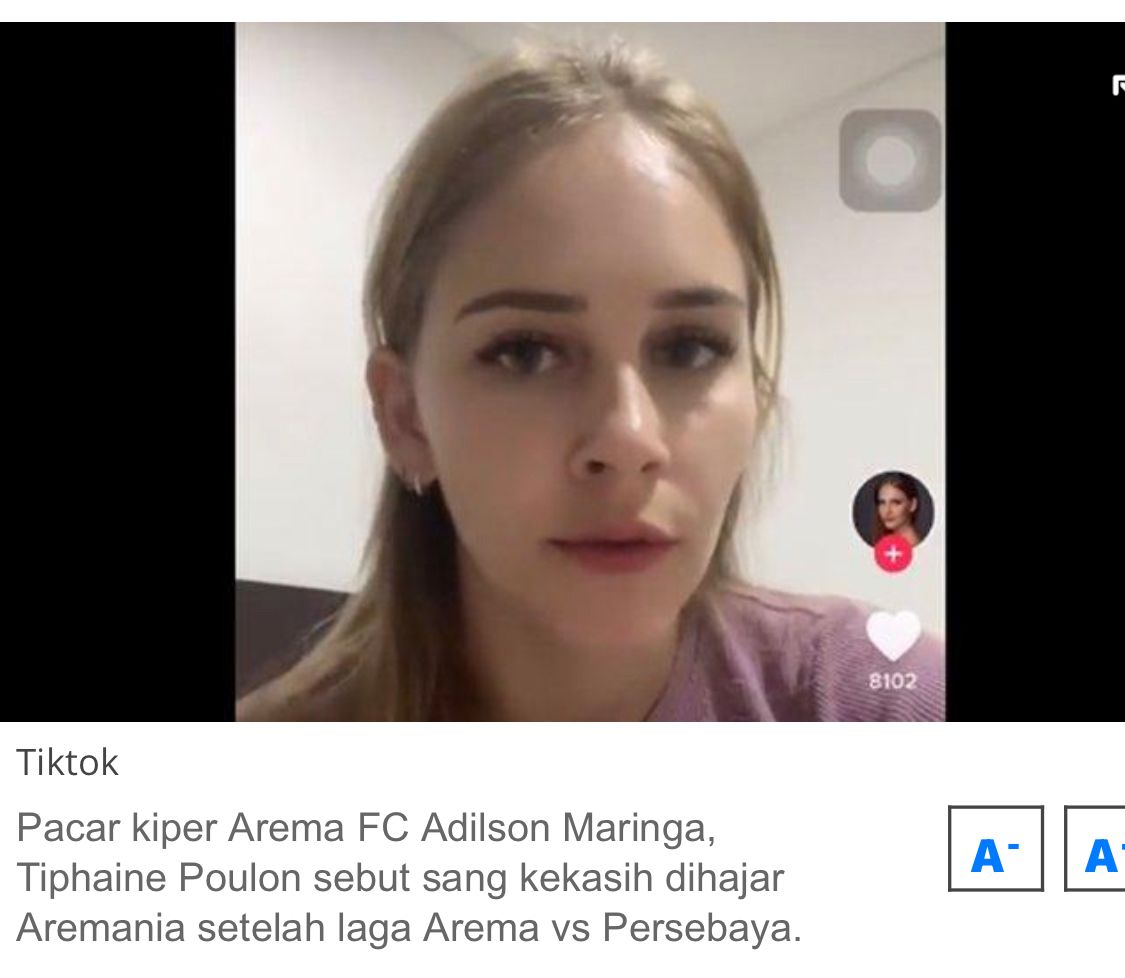 Pacar Kiper Arema FC Adilson Maringa Ungkap Sang Kekasih Dipukul Diperut oleh Aremania