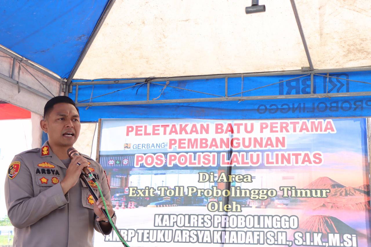 Tingkatkan Pelayanan Jelang Nataru, Polres Probolinggo Bangun Pos Polisi di Exit Tol Leces