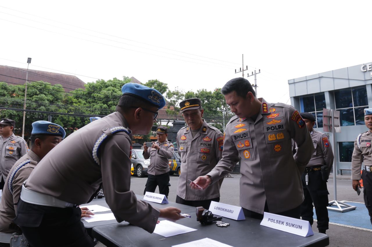 Penguatan Pengawasan, Polresta Malang Kota Rutin Laksanakan Pemeriksaan Senpi Dinas