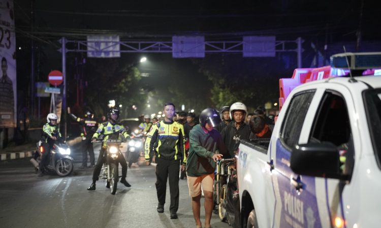 Polres Kediri Kota Amankan Puluhan Motor Berknalpot Brong