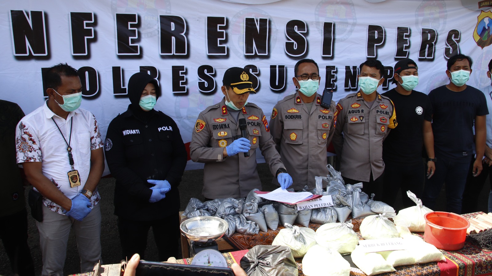 Polres Sumenep Berhasil Amankan 4 Tersangka Terkait Kasus Bahan Peledak