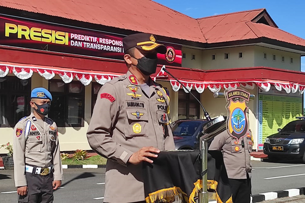 Kapolres Minut Pimpin Apel Tanggap Bencana
