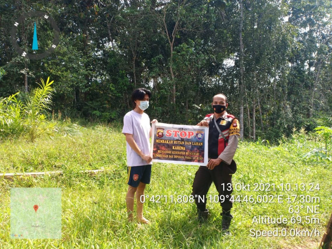 Bhabinkamtibmas Bripka Sutrisno Gencar Sosialisasikan Larangan Karhutla.