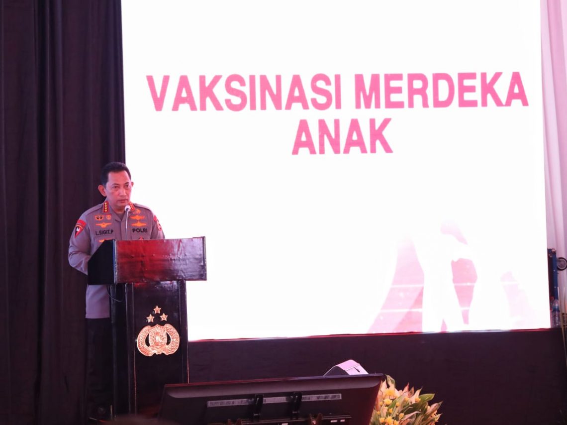 Launching Vaksinasi Merdeka Anak, Kapolri: Upaya Menjaga Generasi Penerus Bangsa
